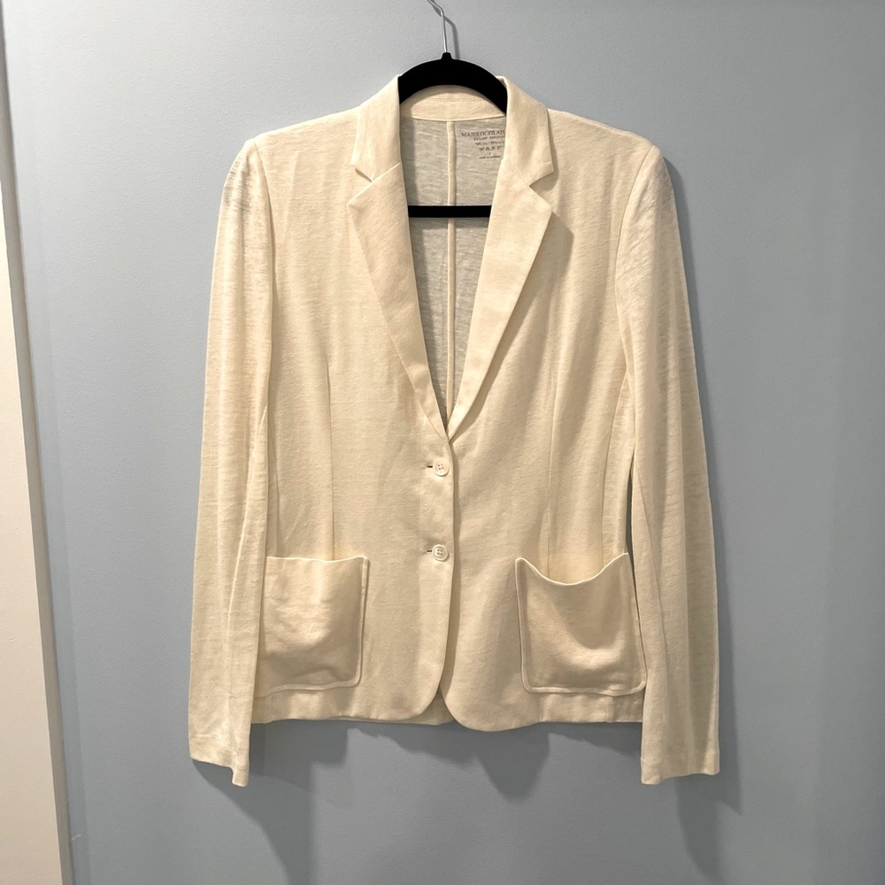 Majestic filatures, cream colored silk and linen blazer.